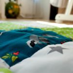 Detailansicht der Patchworkdecke